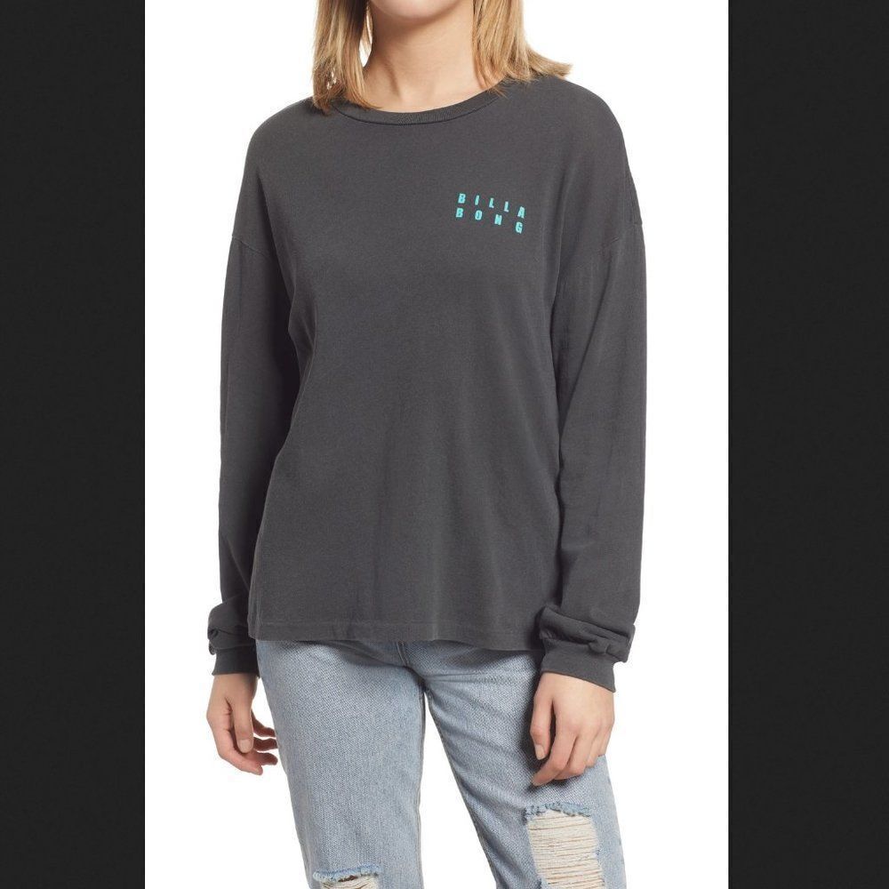 Billabong‎ Grey Long Sleeve Logo Tee Size Small